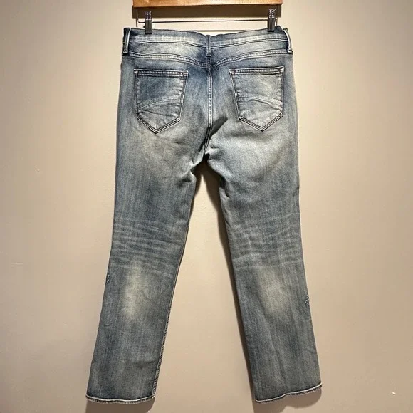 Driftwood Kelly Straight Leg Jeans Womens 32x32 Embroidered Floral Denim Boho - Picture 5 of 9